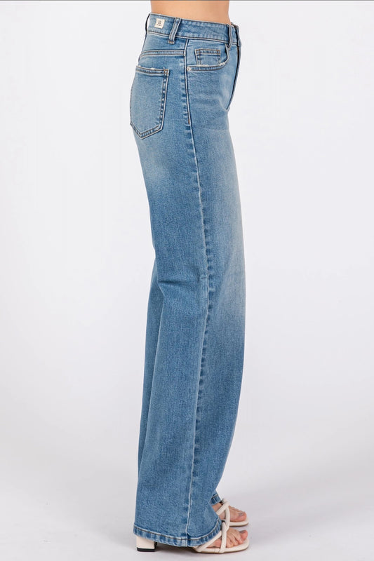 GIA SLOUCHY WIDE LEG DENIM - MEDIUM