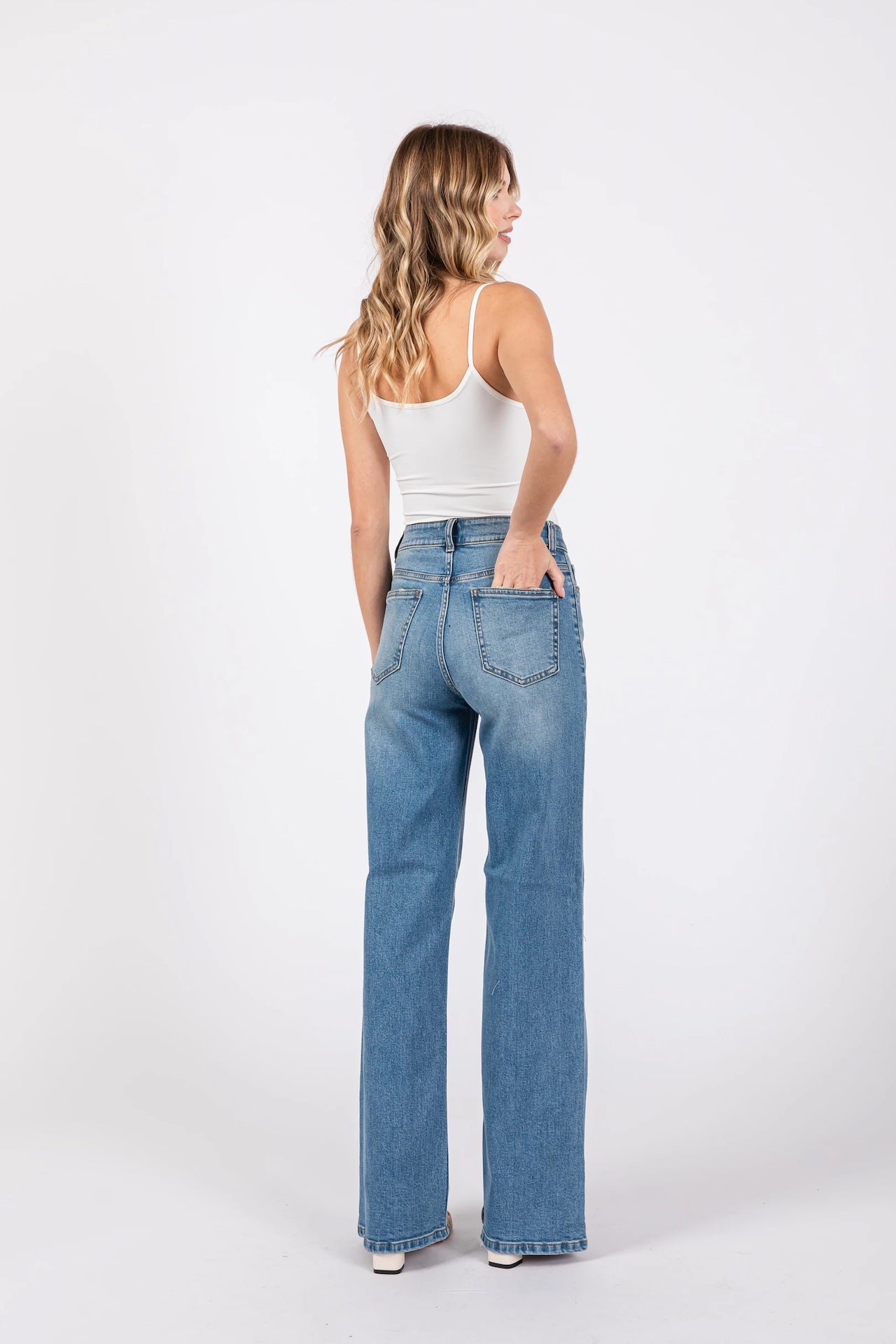 GIA SLOUCHY WIDE LEG DENIM - MEDIUM