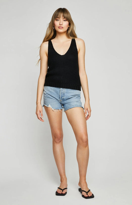 LIZZIE KNITTED TANK - BLACK