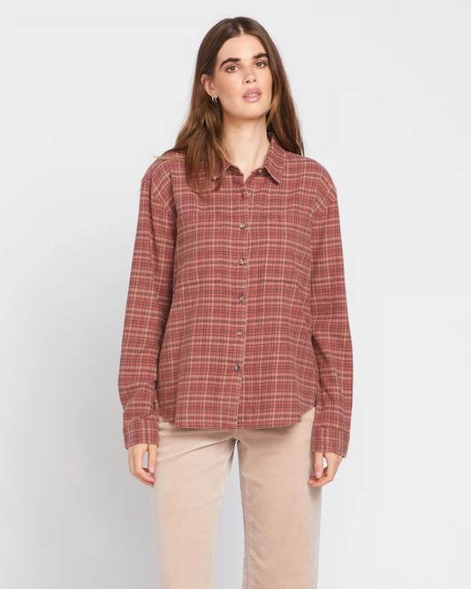 PLAID TO MEET YOU FLANNEL - CHESTNUT BROWN