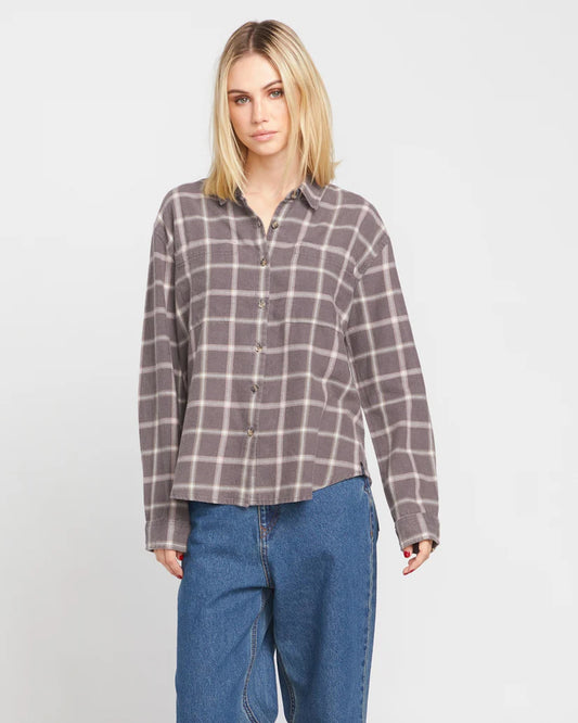 PLAID TO MEET YOU FLANNEL - DARK GREY