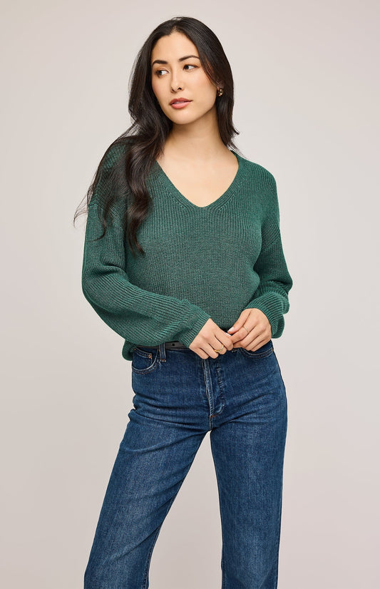 TUCKER PULLOVER SWEATER - HEATHER PINE