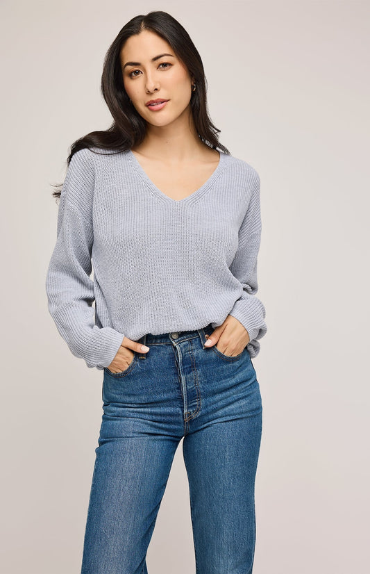 TUCKER PULLOVER SWEATER - HEATHER GREY