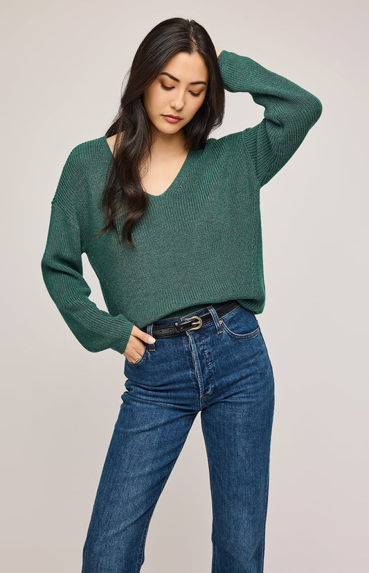 TUCKER PULLOVER SWEATER - HEATHER PINE