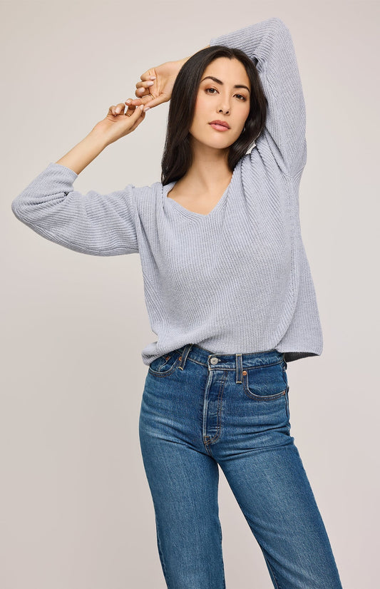 TUCKER PULLOVER SWEATER - HEATHER GREY